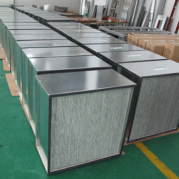 Galvanized Frame High Capacity HEPA Air Filter With Aluminum Separator H13 Class 1