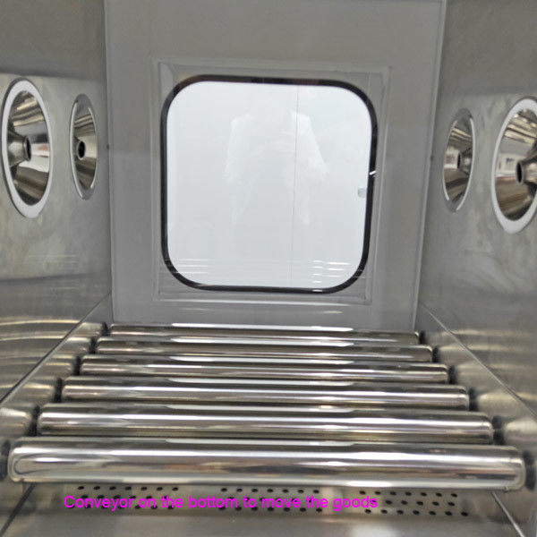 ห้องอาบน้ำฝักบัวไฟฟ้า Interlocked Pass Box โอนหน้าต่างด้วย SS304 Roller Conveyor 1