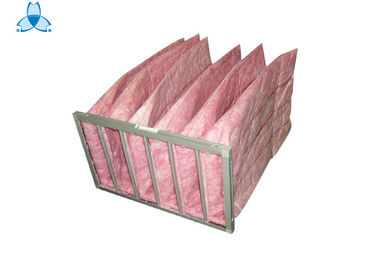 ซื้อ Pink F7 Air Filter Aluminum Alloy Frame , 6 Pockets Air Handler Filters online manufacture