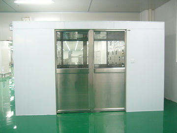 ซื้อ Hidden Auto Cargo Tunnel Type Air Shower Clean Room With Double Leaf Sliding Doors online manufacture