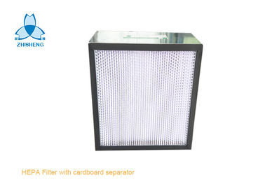 ซื้อ โครงสังกะสี H13 H14 แผ่นกรอง HEPA ขนาดกะทัดรัดสำหรับการไหลเวียนของอากาศสูง NON Separator online manufacture