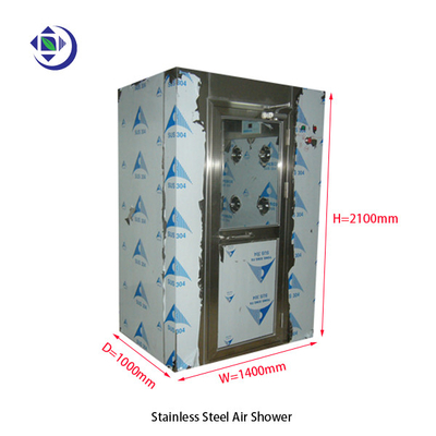สวิตช์ฉุกเฉิน Clean Room Air Showers พร้อมพัดลมโบลเวอร์ขนาดใหญ่หนึ่งตัว, วัสดุสแตนเลสแบบเต็ม