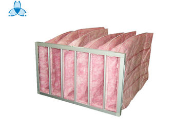 Chemical Fiber Filtering Media Air Filter With 6 Pockets , Customized Size