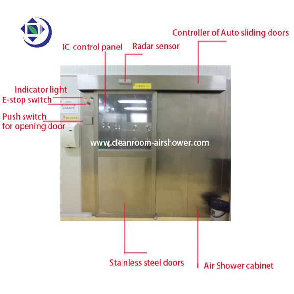 Lab Equipment Stainless Steel Shower , Class 100 Portable Clean Room Air Shower 0