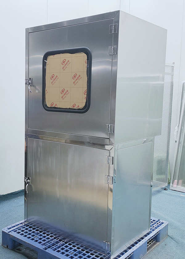 SS304 กล่องฝักบัวผ่านอากาศสำหรับห้องคลีนรูมพร้อมระบบล็อคแบบกลไก 0